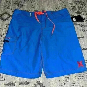 HURLEY Men’s 34x 22 Phantom Board Shorts Blue Coral NWT